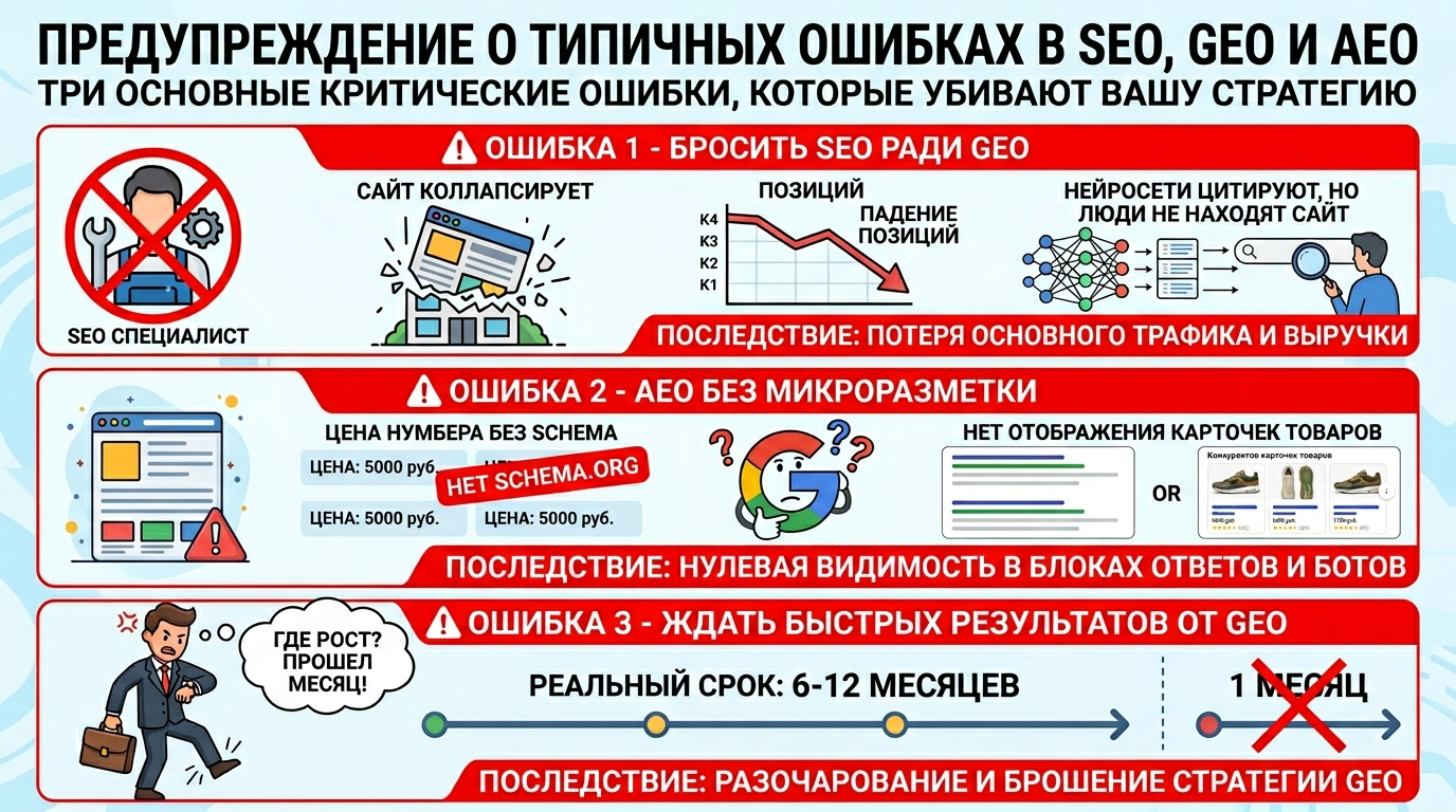 типичные ошибки