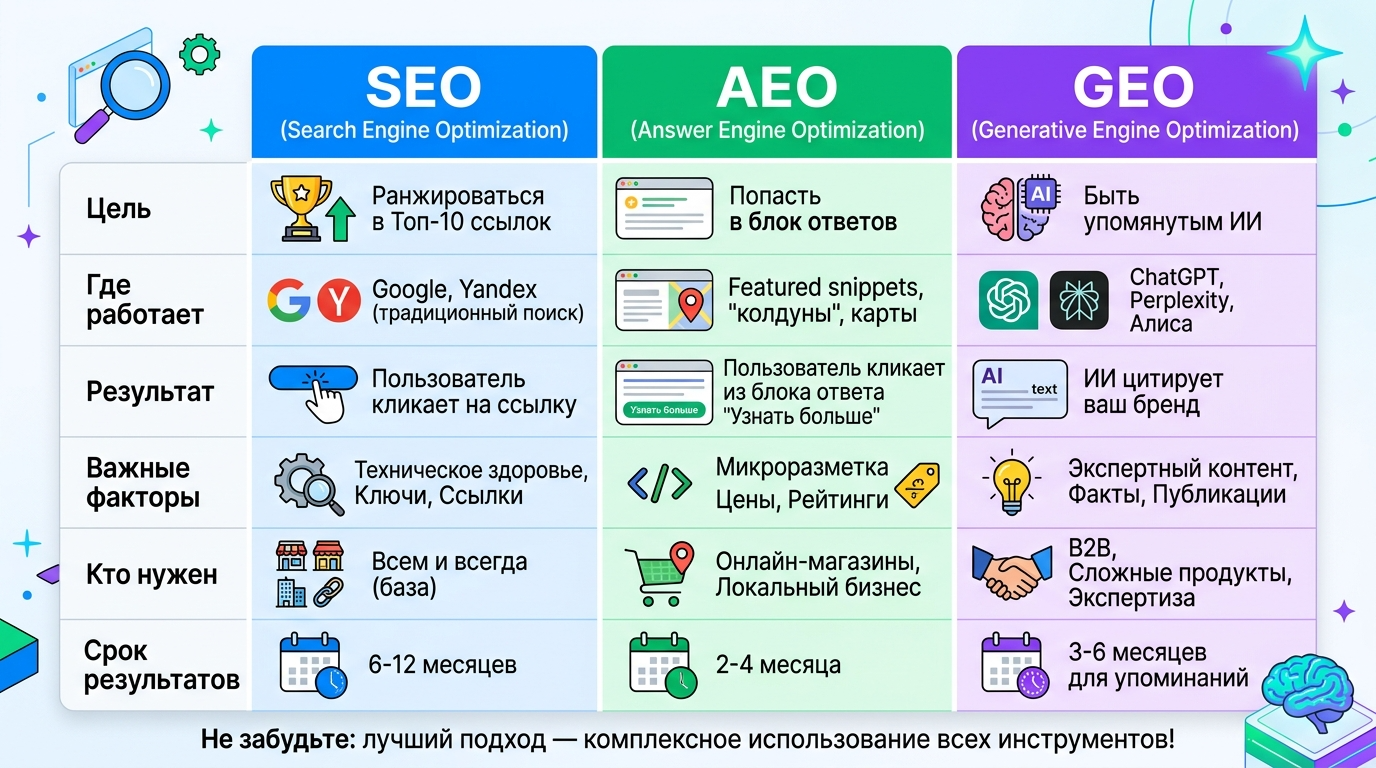 сравнение подходов