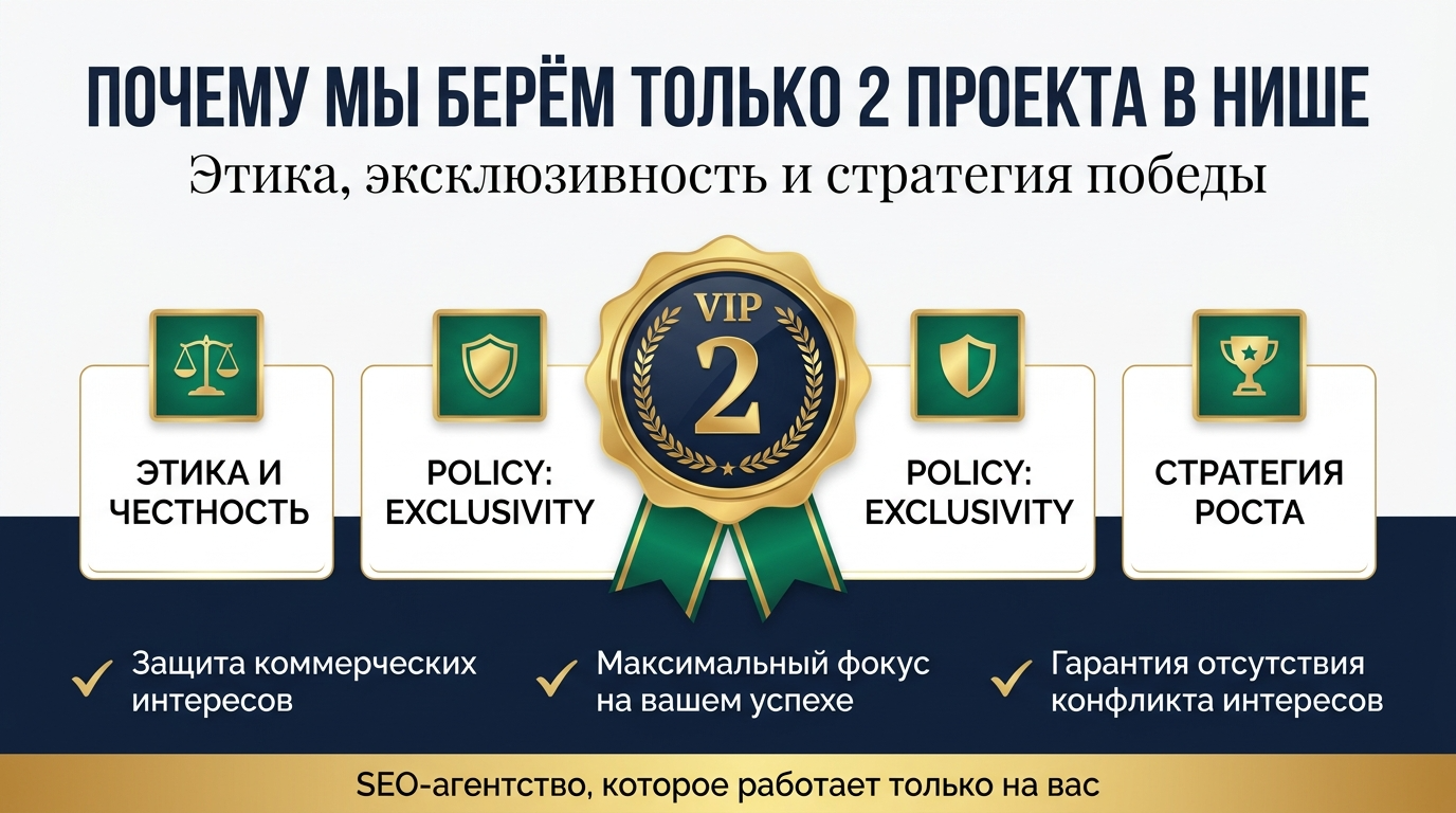 Почему мы берем только 2 проекта в нише: этика, эксклюзивность и стратегия победы