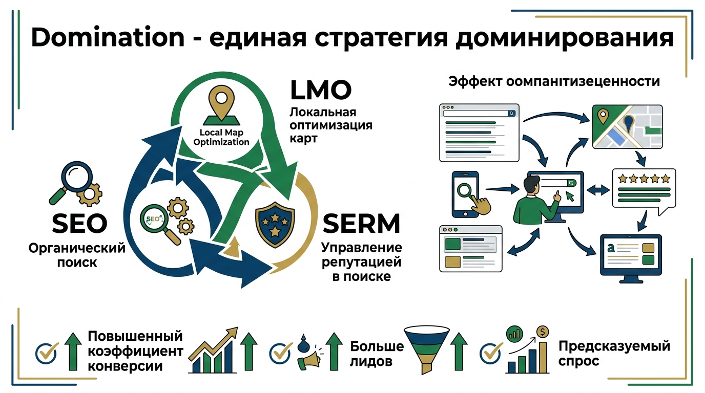 SEO, LMO и SERM в одной модели