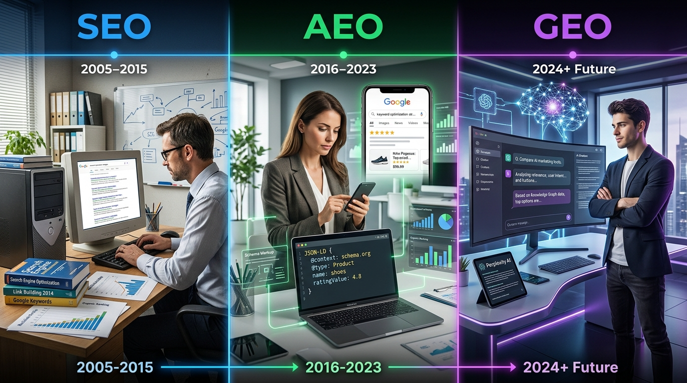 SEO, GEO или AEO: что выбрать бизнесу в 2026 году