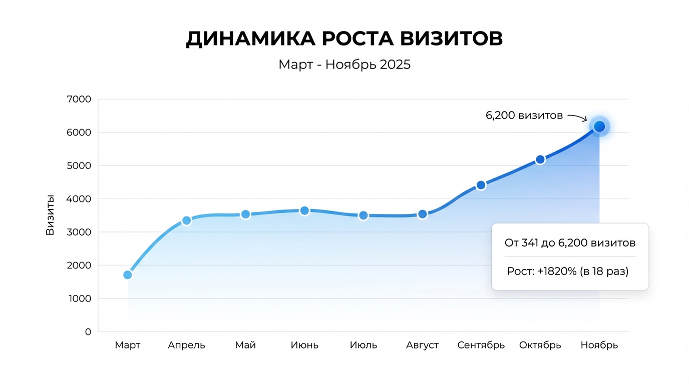 Динамика роста визитов